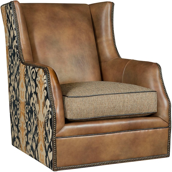 King Hickory Grayson Grayson Leather Fabric Swivel Chair 0431-SLF