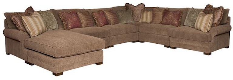 King Hickory Casbah Casbah Left Arm Facing Floating Chaise With Panel Arm, Loose Border Back, Modern Leg, And Leather 1186-PBM-L