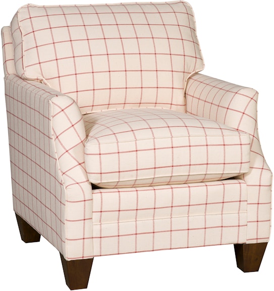 King Hickory Cory Cory Chair with Notched Arm, And Attached Back, Modern Leg, And Fabric 2101-NAM-F