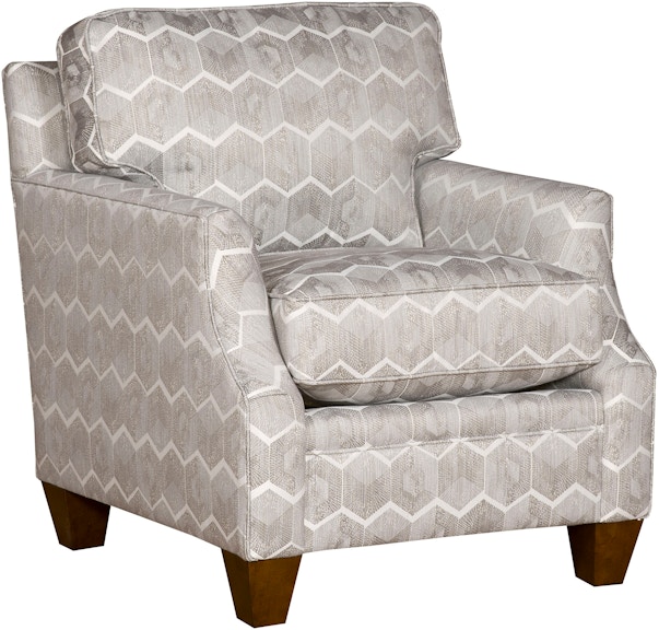 King Hickory Cory Cory Chair with Notched Arm, And Loose Back, Modern Leg, And Fabric 2101-NLM-F