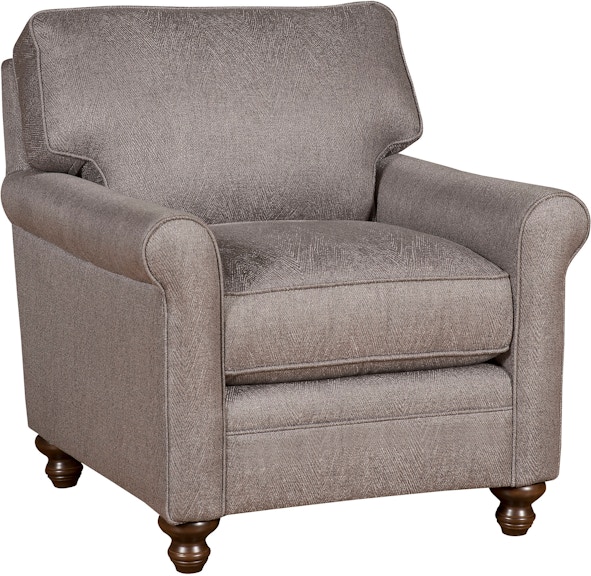 King Hickory Cory Cory Chair with Sock Arm, And Attached Back, Turned Leg, And Fabric 2101-SAT-F