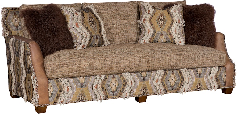 King Hickory Santiago Santiago Leather/Fabric Bench Cushion Sofa 2350-LF