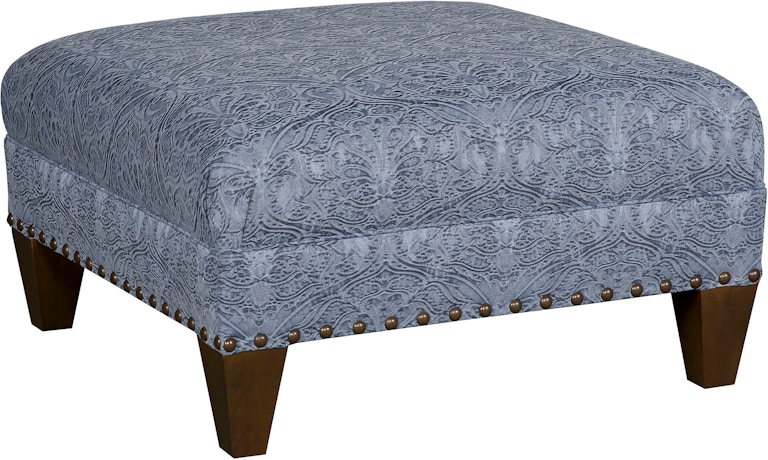 King Hickory Capital Ottoman Capital Square Medium Ottoman with Flat Top and Modern Leg in Fabric 3Q-MLM-F