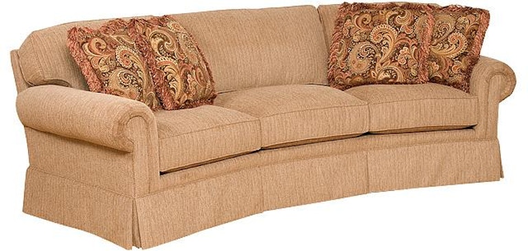 King Hickory Bentley Bentley Fabric Conversation Sofa With Panel Arm, Attached Back, Skirt, And Fabric 4465-PAS-F