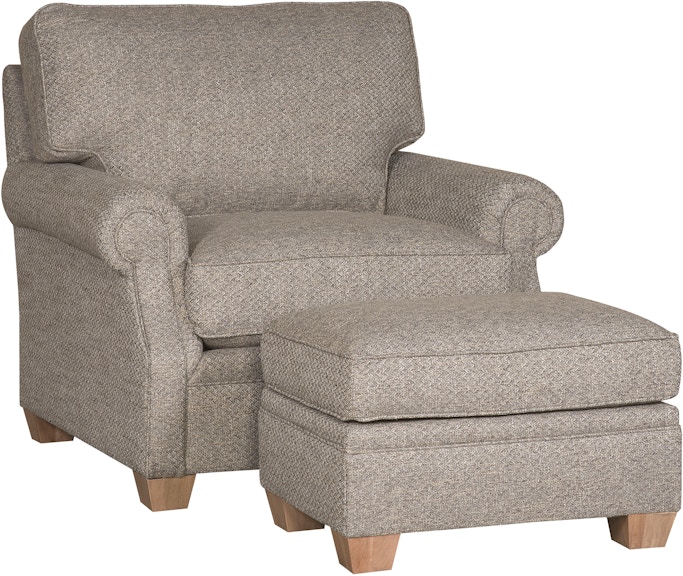 King Hickory Benson Benson Chair with Recessed Arm, And Loose Back, Aged Gray Base, And Fabric 4701-RLG-F