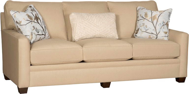 King Hickory Benson Benson Sofa with Pleated Arm, And Attached Back, Warm Brown Base, And Fabric 4775-PAW-F