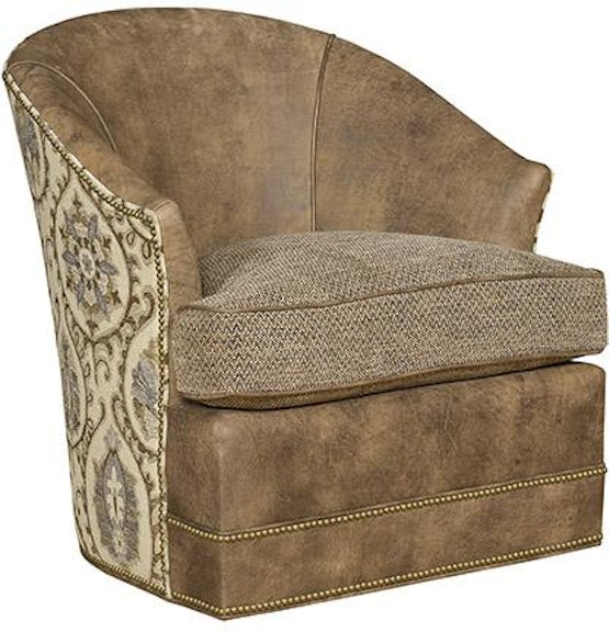 King Hickory Cassandra Cassandra Leather/Fabric Swivel Chair 481-SLF