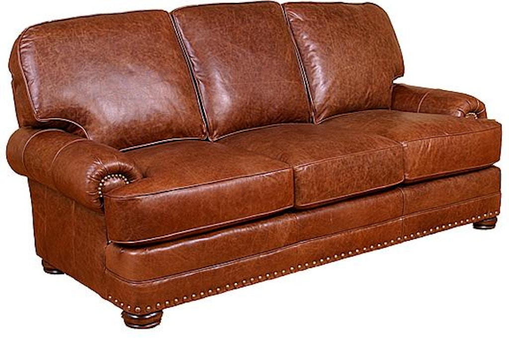 hickory sofa with leather seat cushions