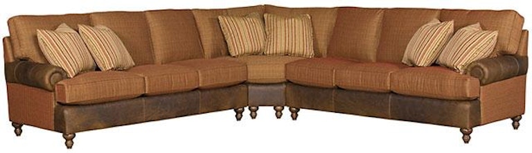 King Hickory Chatham Chatham Left Arm Facing One Arm Sofa With Panel Arm, Attached Back, Skirt, And Fabric 5952-PAS-F
