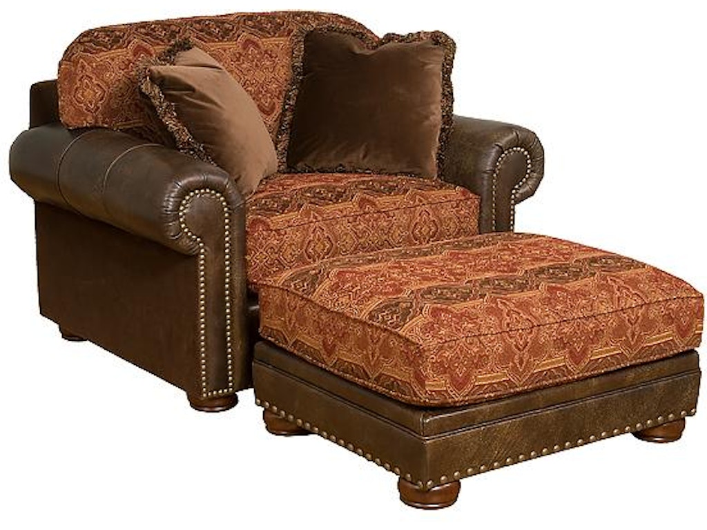 King Hickory Ricardo Leather/Fabric Chair And Half 9901LF