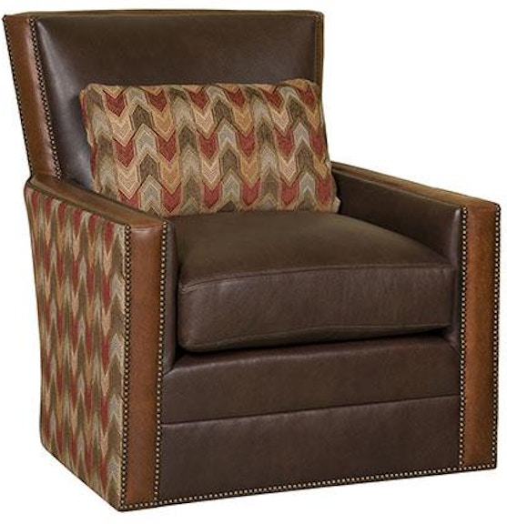 King Hickory Nicole Nicole Leather- Fabric Swivel Chair C18-01SLF