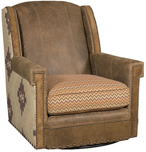 King Hickory Mustang Mustang Leather/Fabric Swivel Chair C44-01-SLF