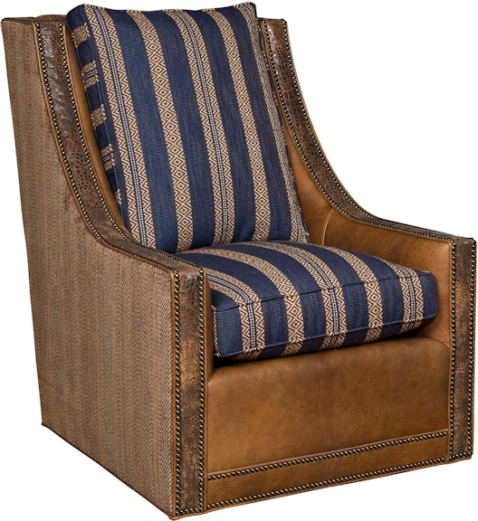 King Hickory Elsa Elsa Leather/Fabric Swivel Chair C91-01-SLF