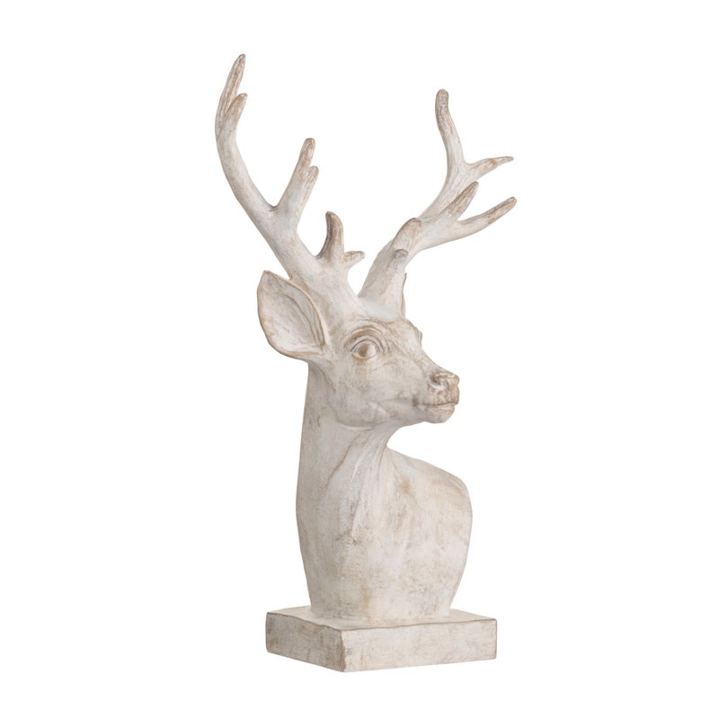 Crestview Home Accents White Hart Deer Sculpture CVDZEP063 - Rider