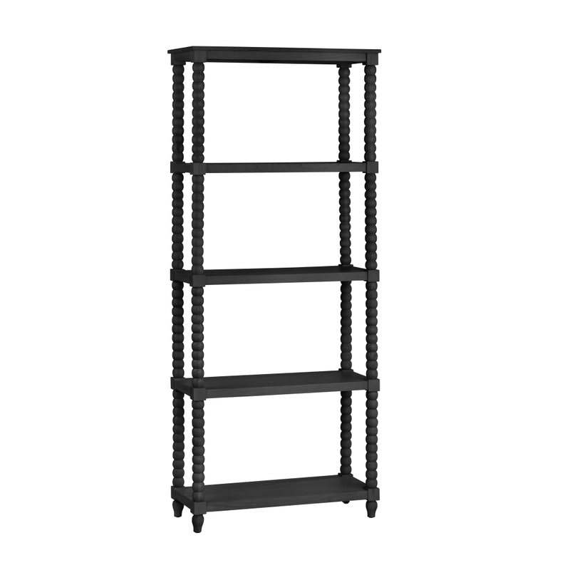 Crestview Meridian 4 Shelf Black Etagere 