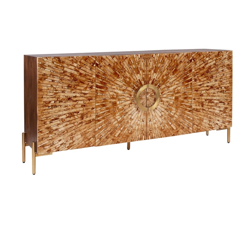Crestview Safari Bone Inlay Sideboard CVFNR4597