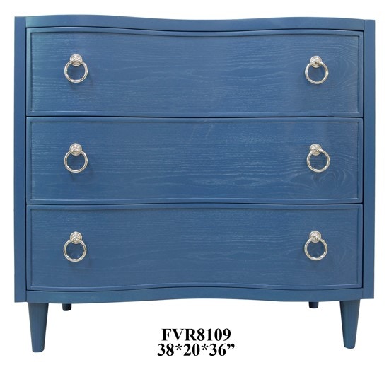 Crestview Bedroom Blue Curved Drawer Chest CVFVR8109 Lindsey's