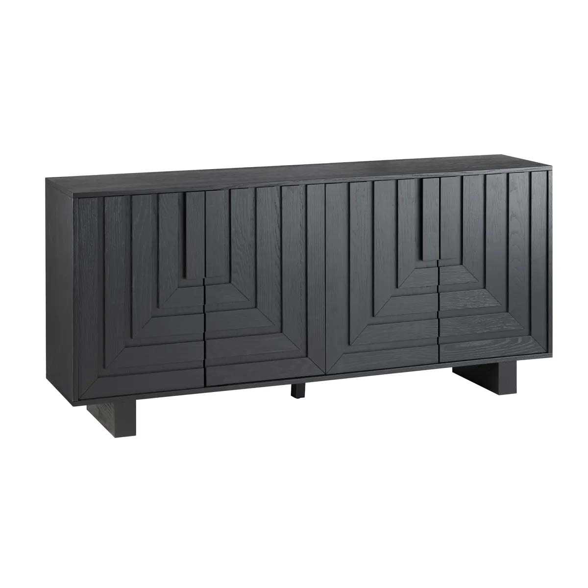 Crestview Dylan Black 4 Door Sideboard CVFVR8575