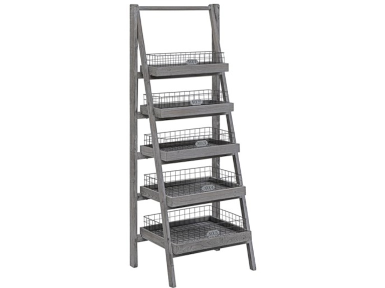 Crestview Hastings 5 Tier Charcoal Grey Angled Etagere With Removable Metal Baskets CVFZR3587 CVFZR3587