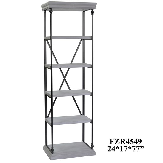 Crestview Living Room Hanover Metal And White Wood Etagere