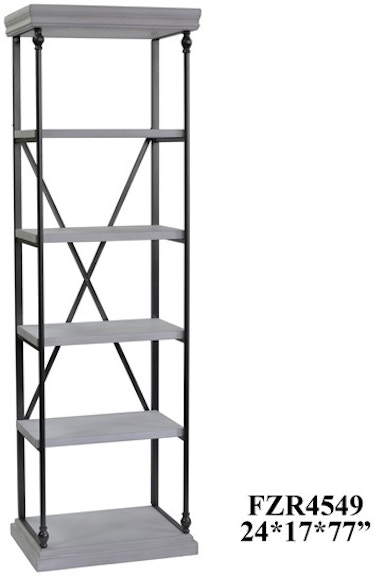 Crestview Living Room Hanover Metal And White Wood Etagere