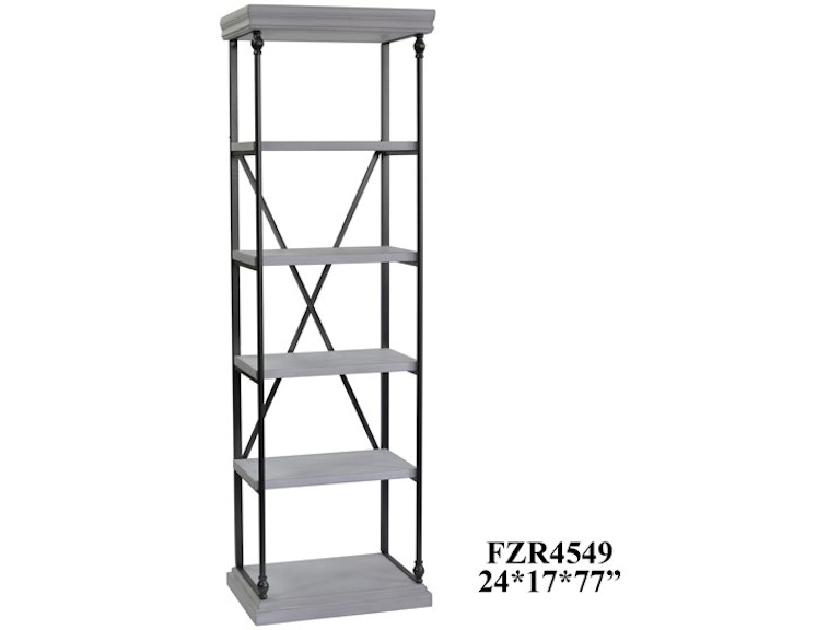 Crestview Living Room Hanover Metal And White Wood Etagere