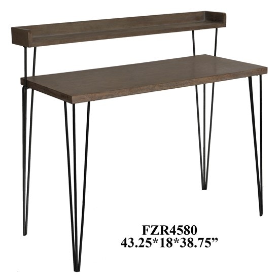 Crestview Home Office Cody 2 Tier Wood And Metal Desk Cvfzr4580