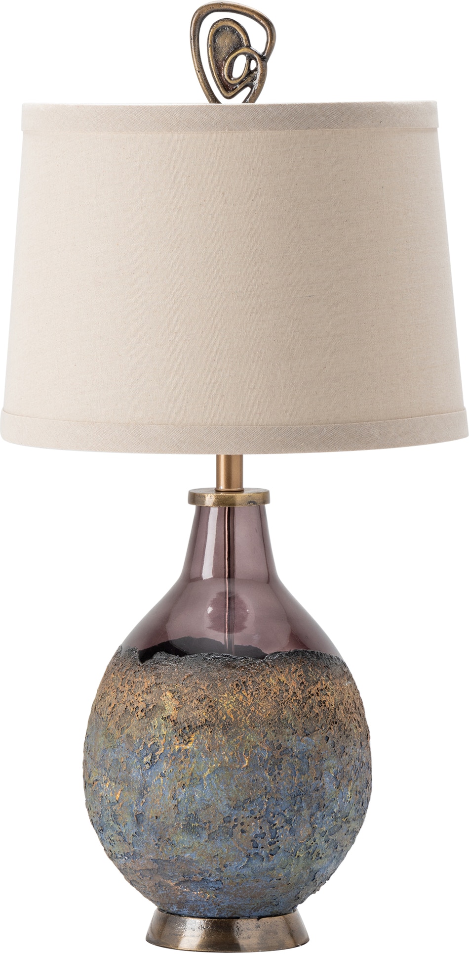 Mark geluid Bekwaamheid Crestview Lamps and Lighting Kai Molten Earth Texture Table Lamp with  Special Finial CVIDZA035