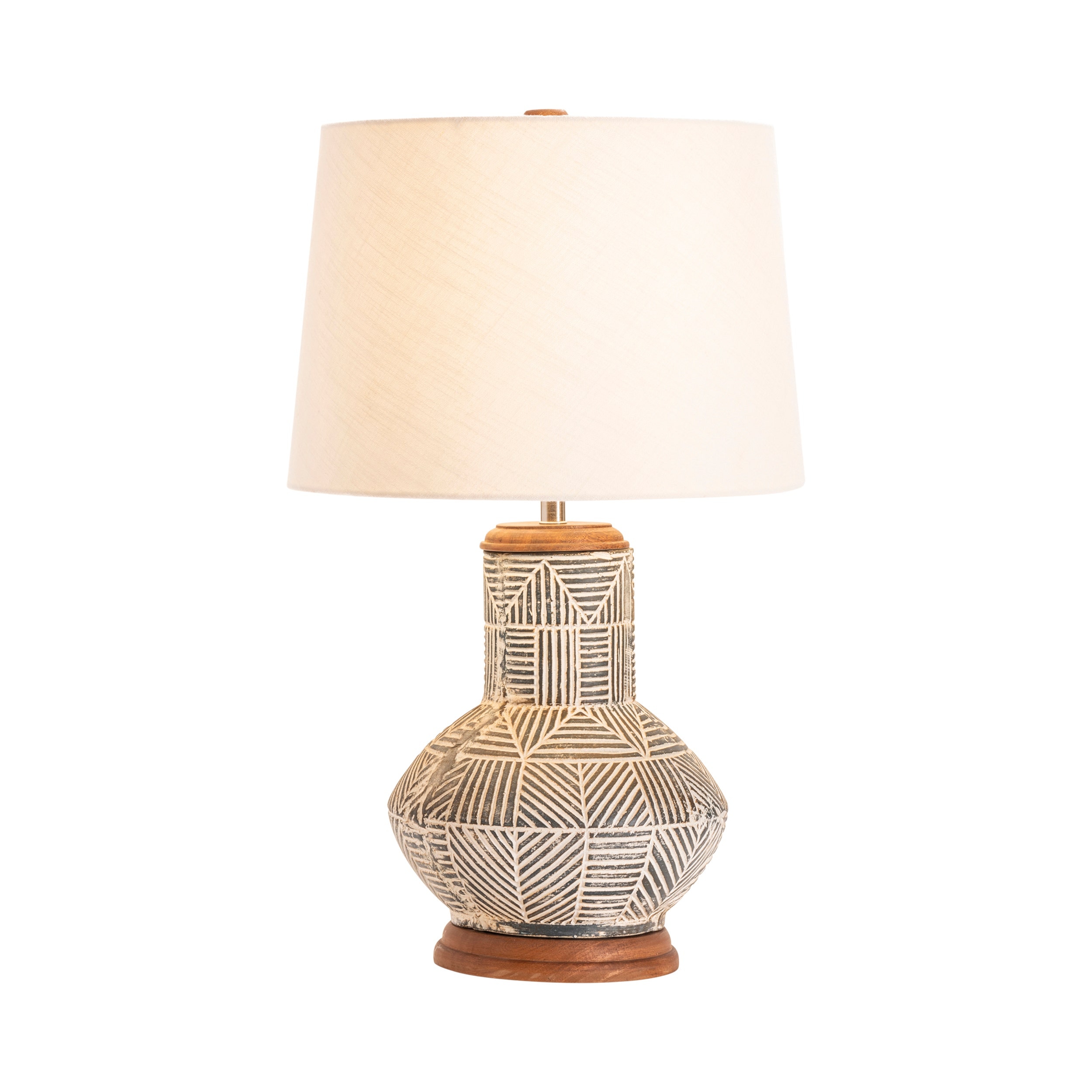 Crestview Table and Floor Lamps Monterey Tribal Motif Table Lamp