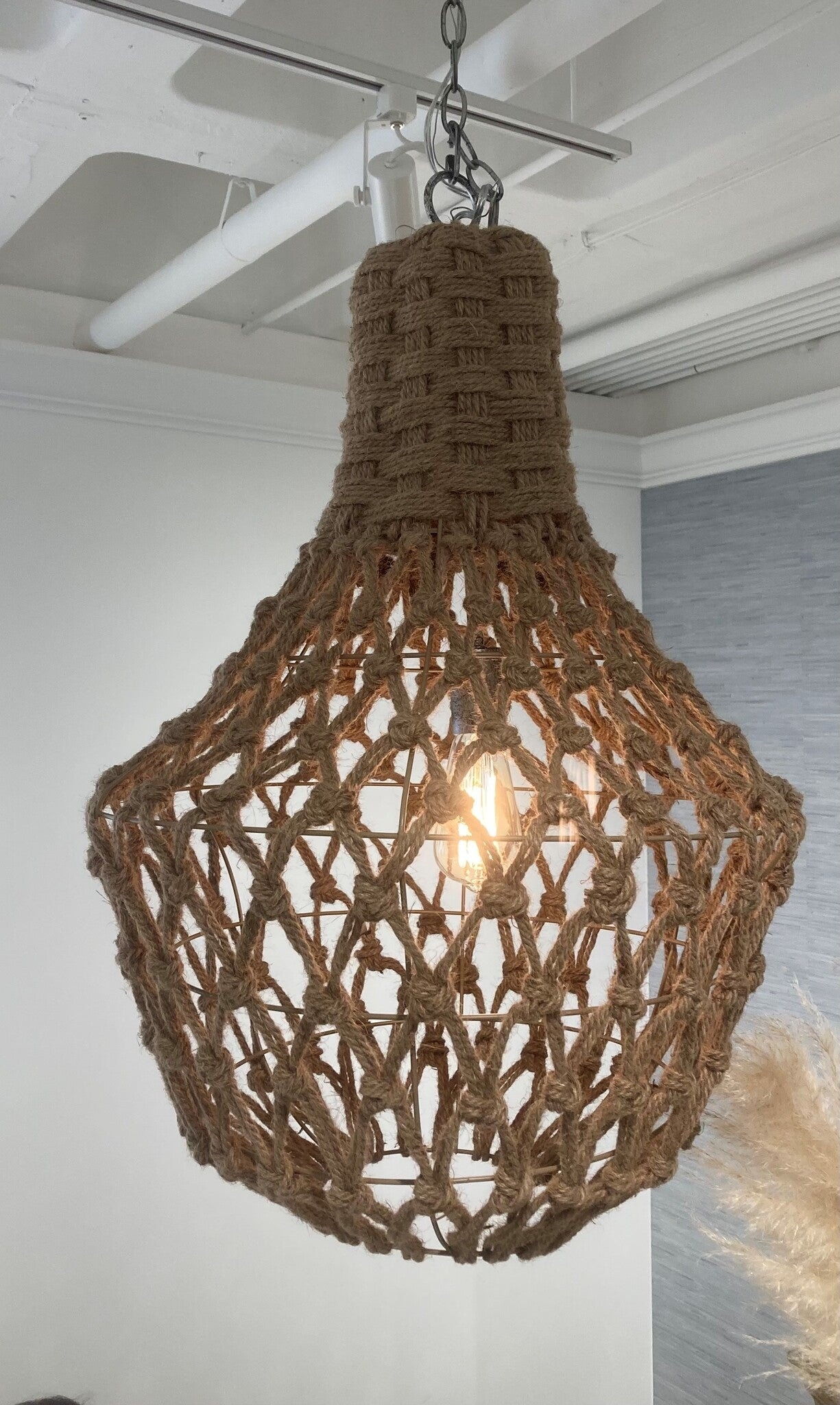 Crestview Jute Pendent Light CVPDA101 - Furniture Market - Austin, TX