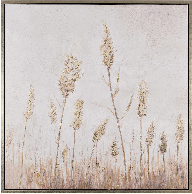 Gray & Gold Pampas Grass Canvas Art