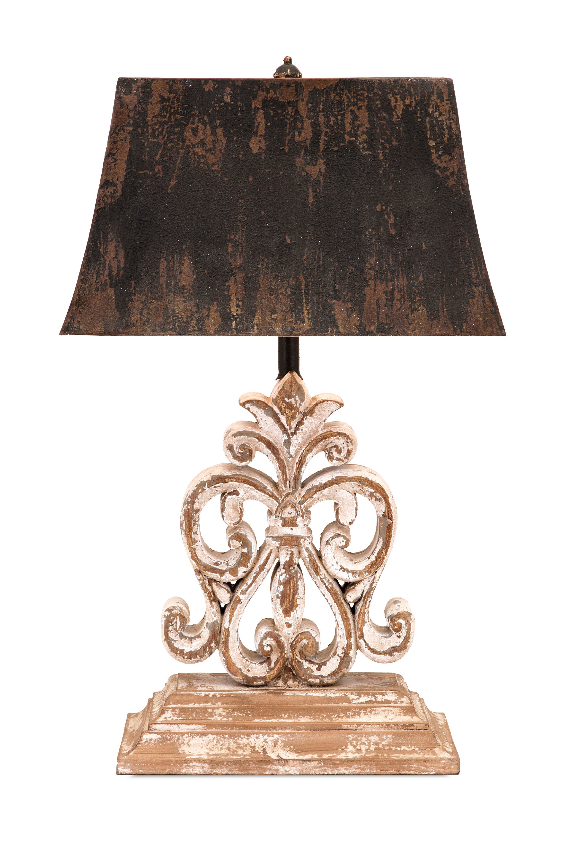 distressed wood table lamp