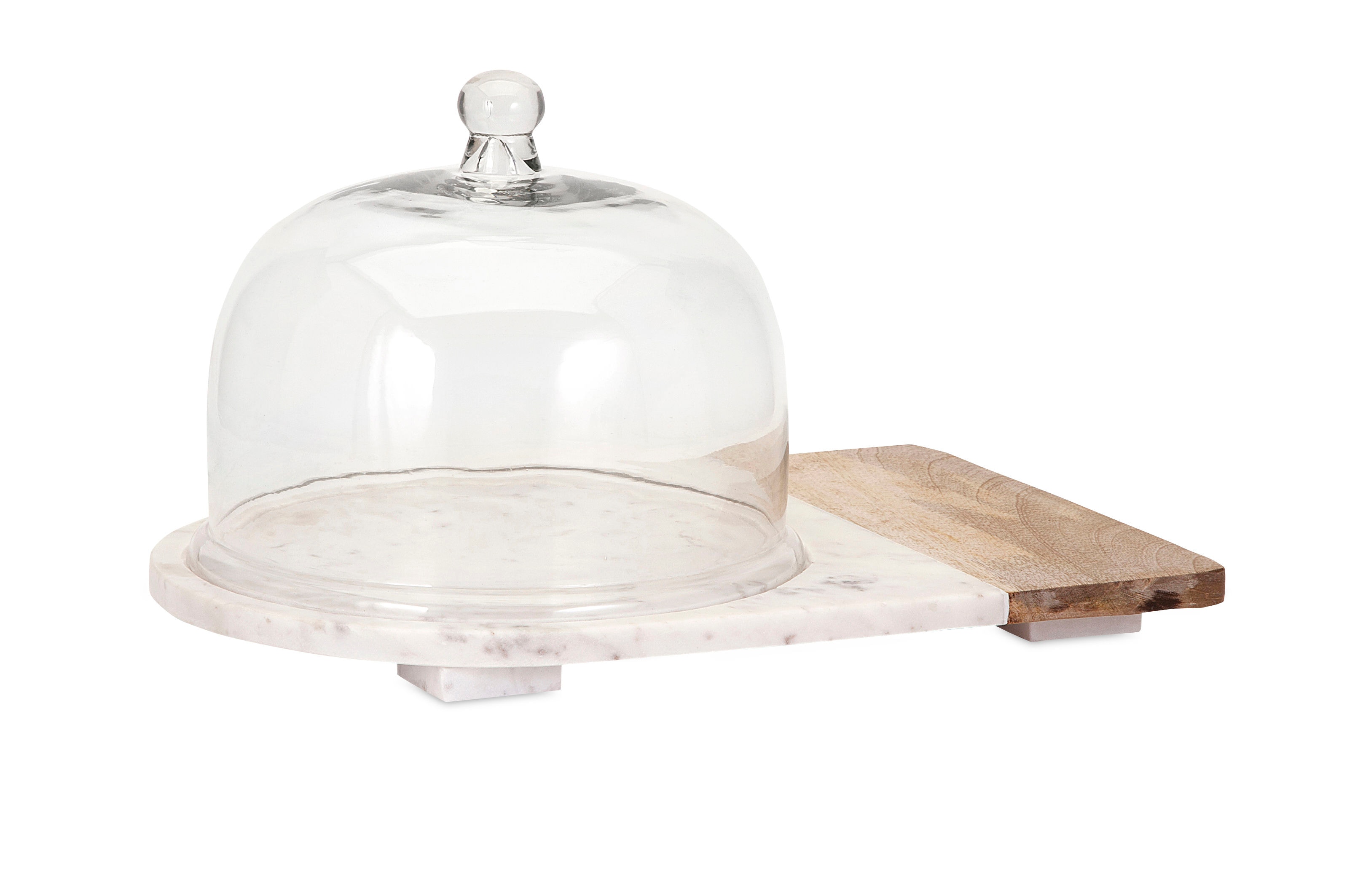Imax Corporation Accessories Lyna Marble And Wood Cheese Dome 82506 Strobler Home Furnishings