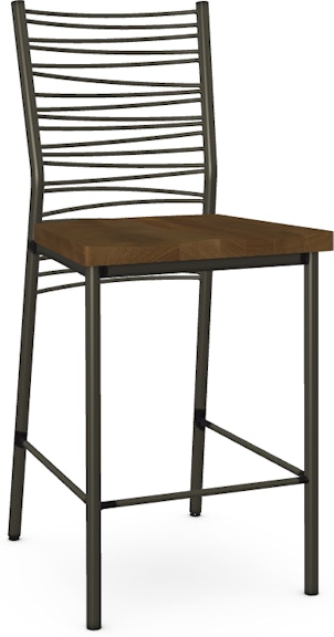 Amisco Crescent Counter height non swivel stool 40123-26B
