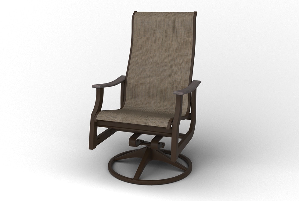 Telescope Casual Furniture St. Catherine MGP Sling Swivel Rocker with Rustic Arms H060