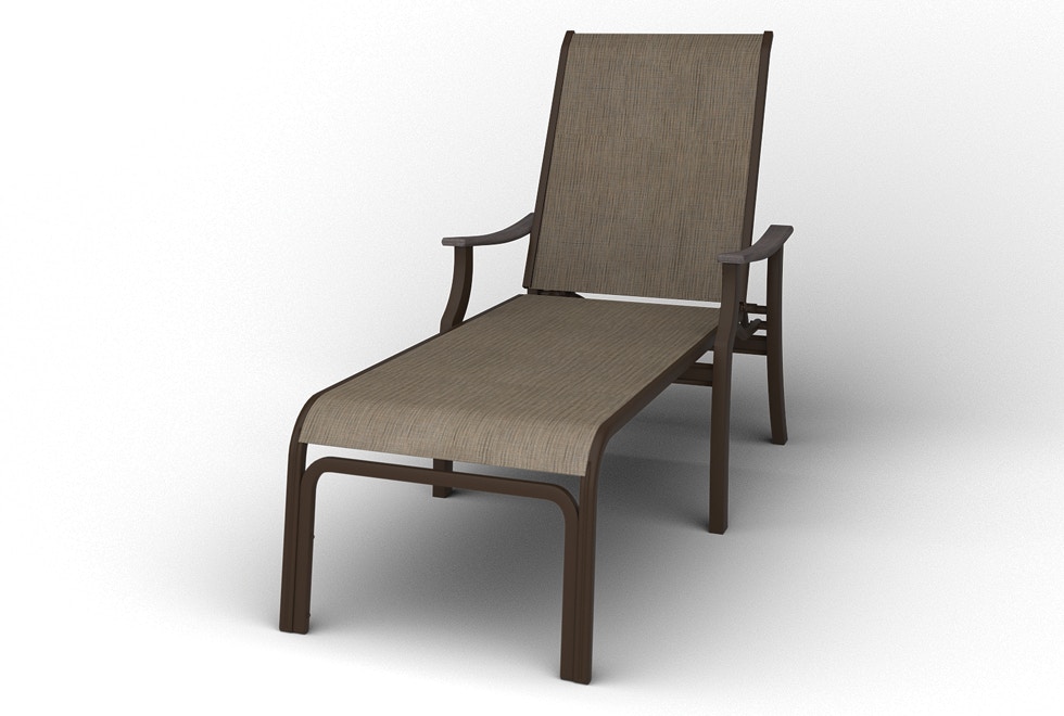 Telescope Casual Furniture St. Catherine MGP Sling Four-Position Lay-flat Chaise with Rustic Arms H020