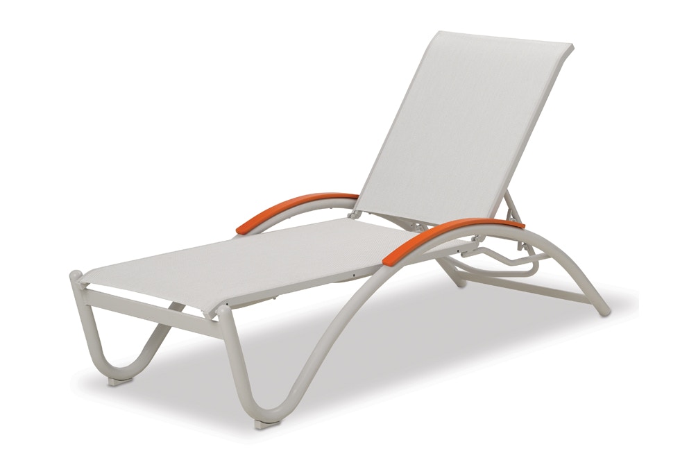 Telescope Casual Furniture Helios Contract Sling Four-Position Lay-flat Stacking Chaise 70C0