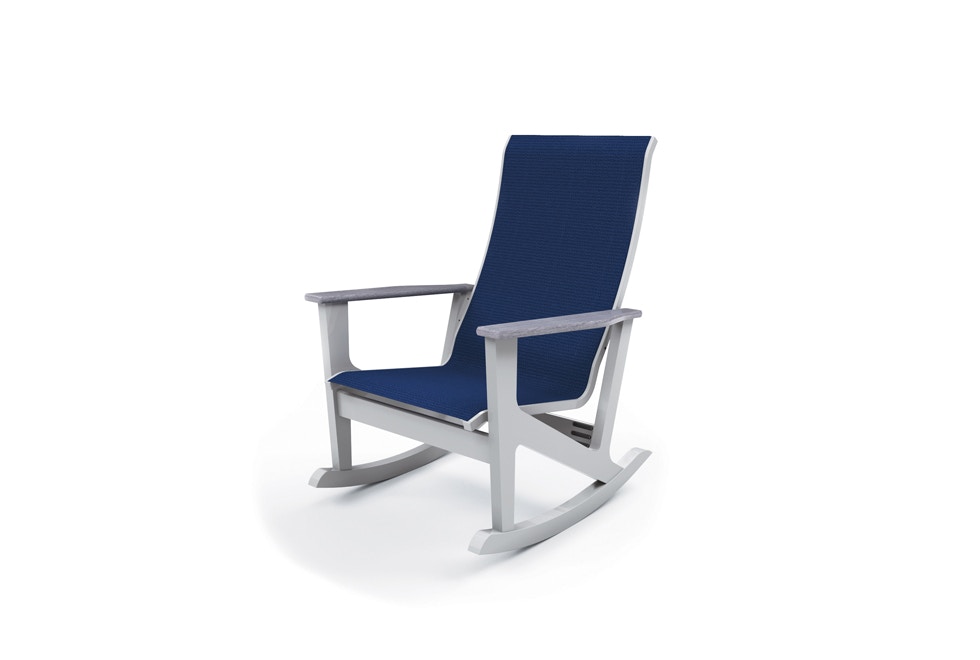 Telescope Casual Furniture Wexler Sling Chat Height Supreme Rocker with Rustic Arms X030