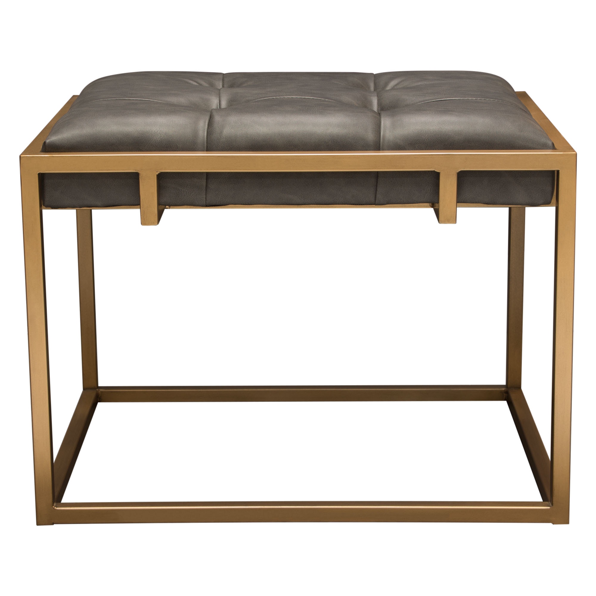 Diamond Sofa Living Room Babylon Small Accent Ottoman With Brushed