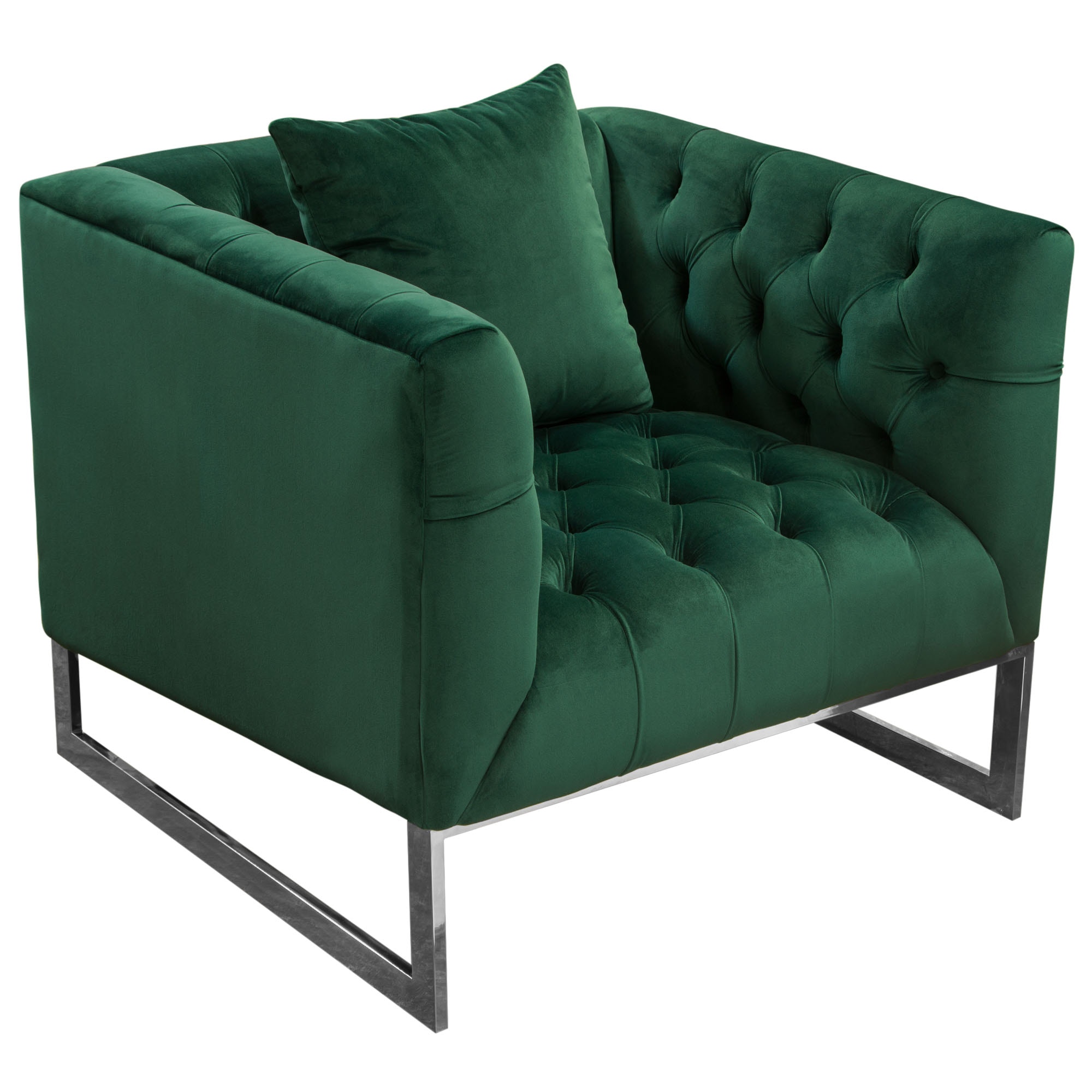 emerald green tufted chair