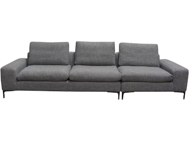 Diamond Sofa Living Room Flux 3pc Modular Sectional In Grey Fabric With Feather Down Seating