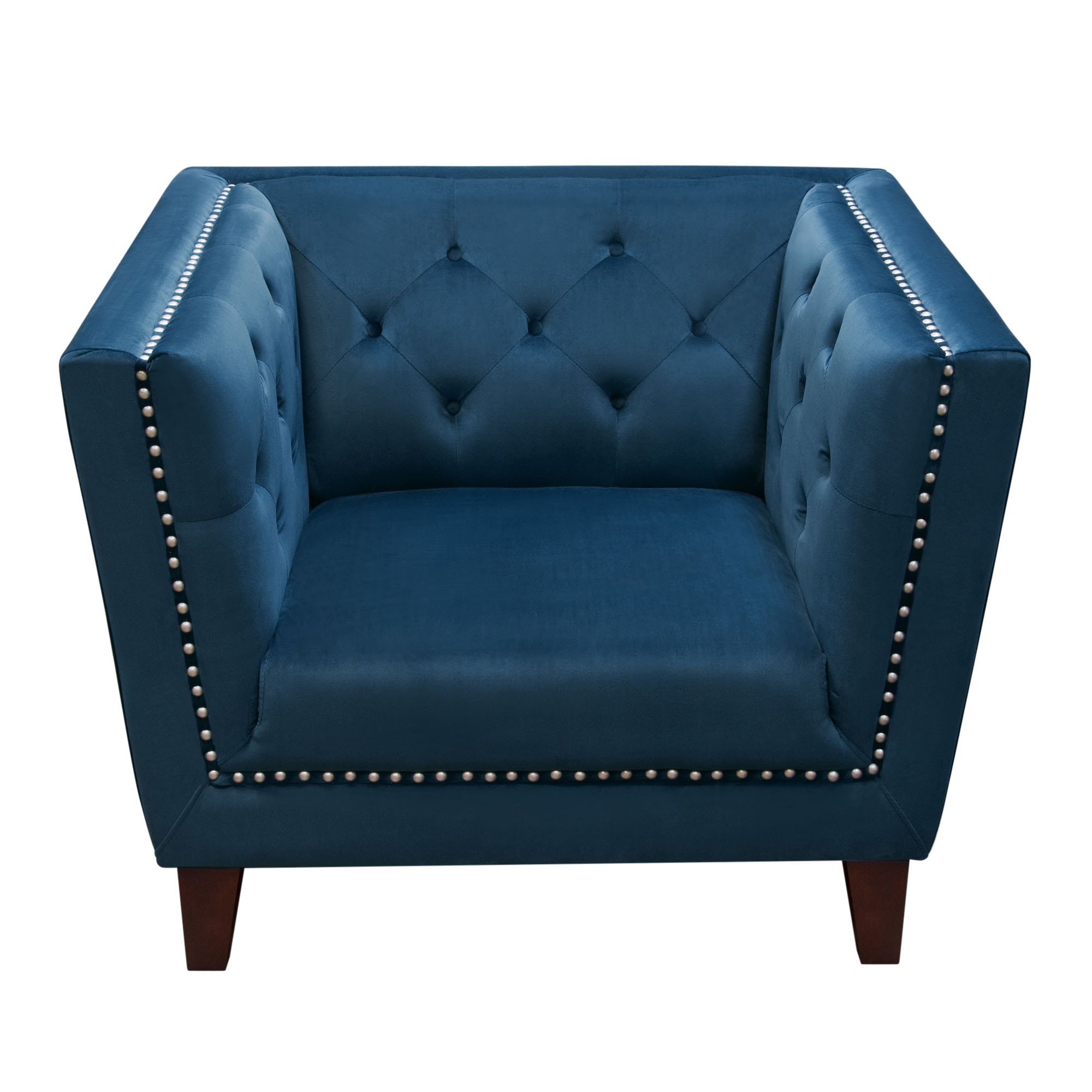 Blue nailhead accent discount chair