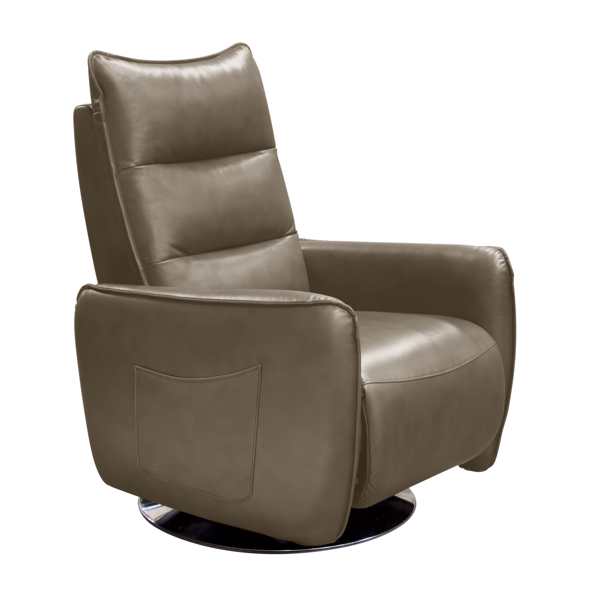 Diamond Sofa Living Room Keaton Push back Reclining Accent Chair In Taupe Air Leather KEATONRCHTA