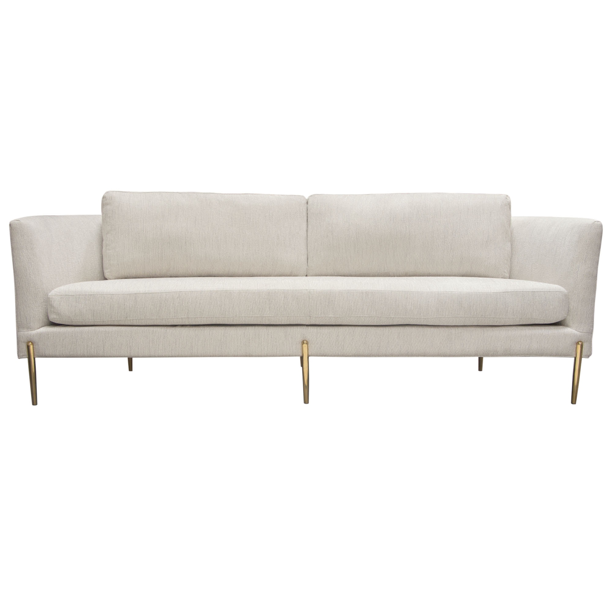 Diamond Sofa Living Room Lane Sofa In Light Cream Fabric With Gold