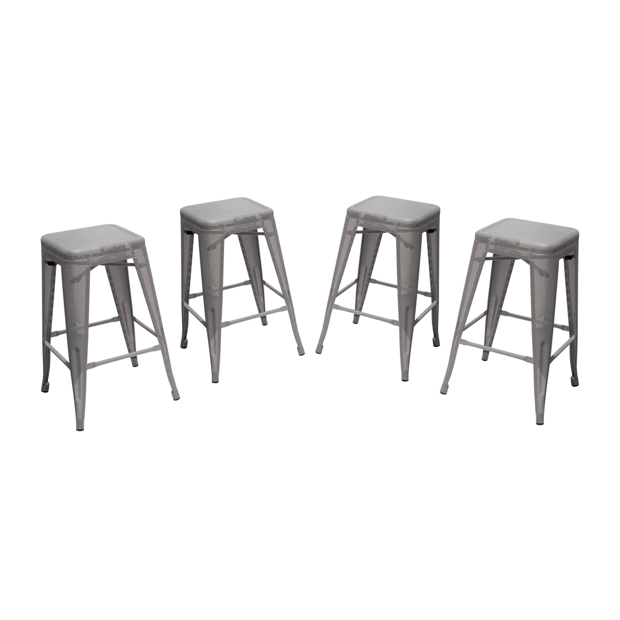 Gray metal bar deals stools