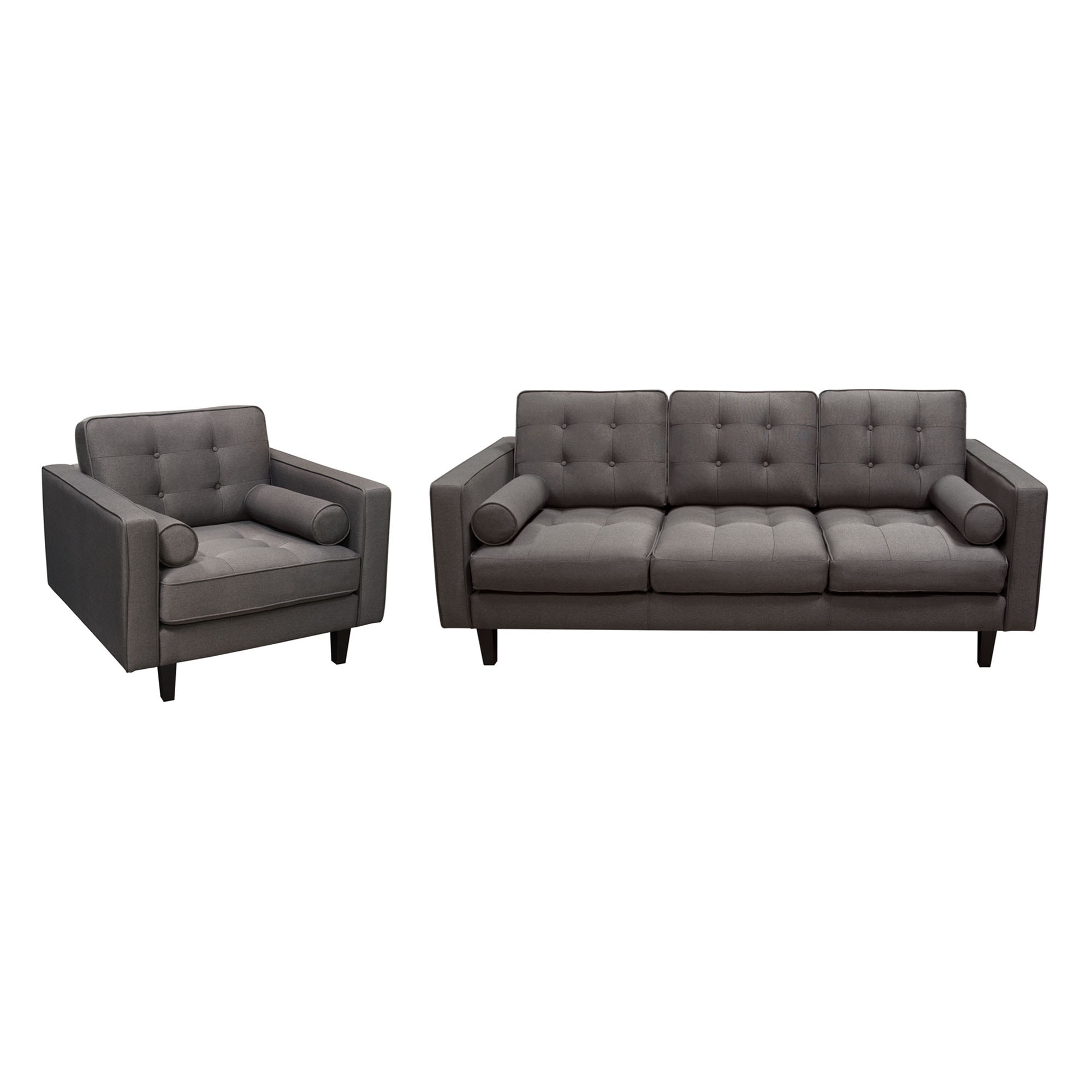 Diamond Sofa Living Room Neptune Sofa Chair 2pc Set In Grey Fabric