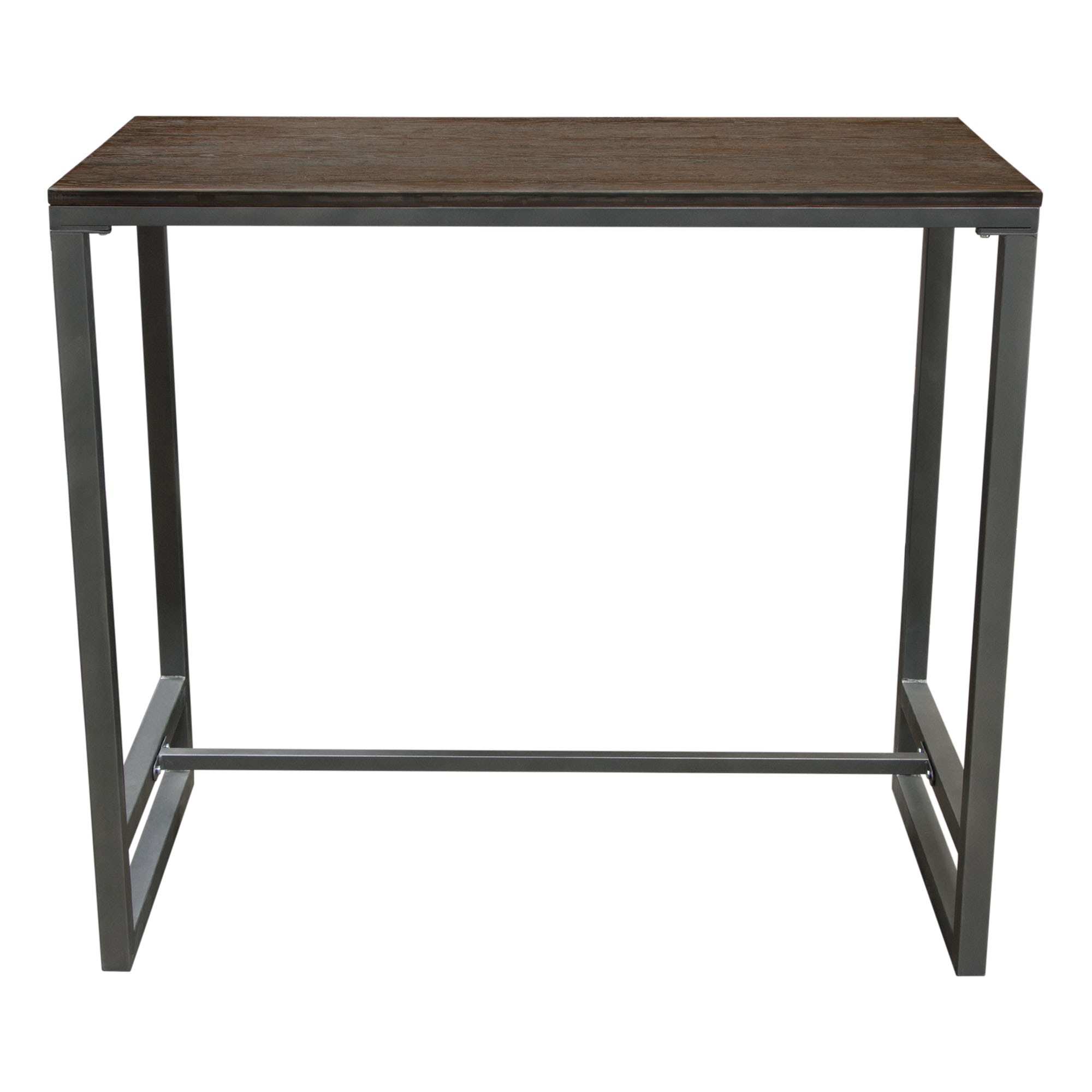 Diamond Sofa Bar And Game Room Tex Rectangular Bar Height Table With Dark Wood Top And Gun Metal
