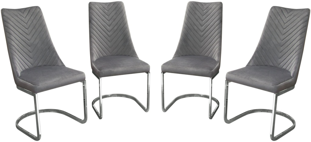 Diamond Sofa Casual Dining Vogue Set Of (4) Dining Chairs In Grey