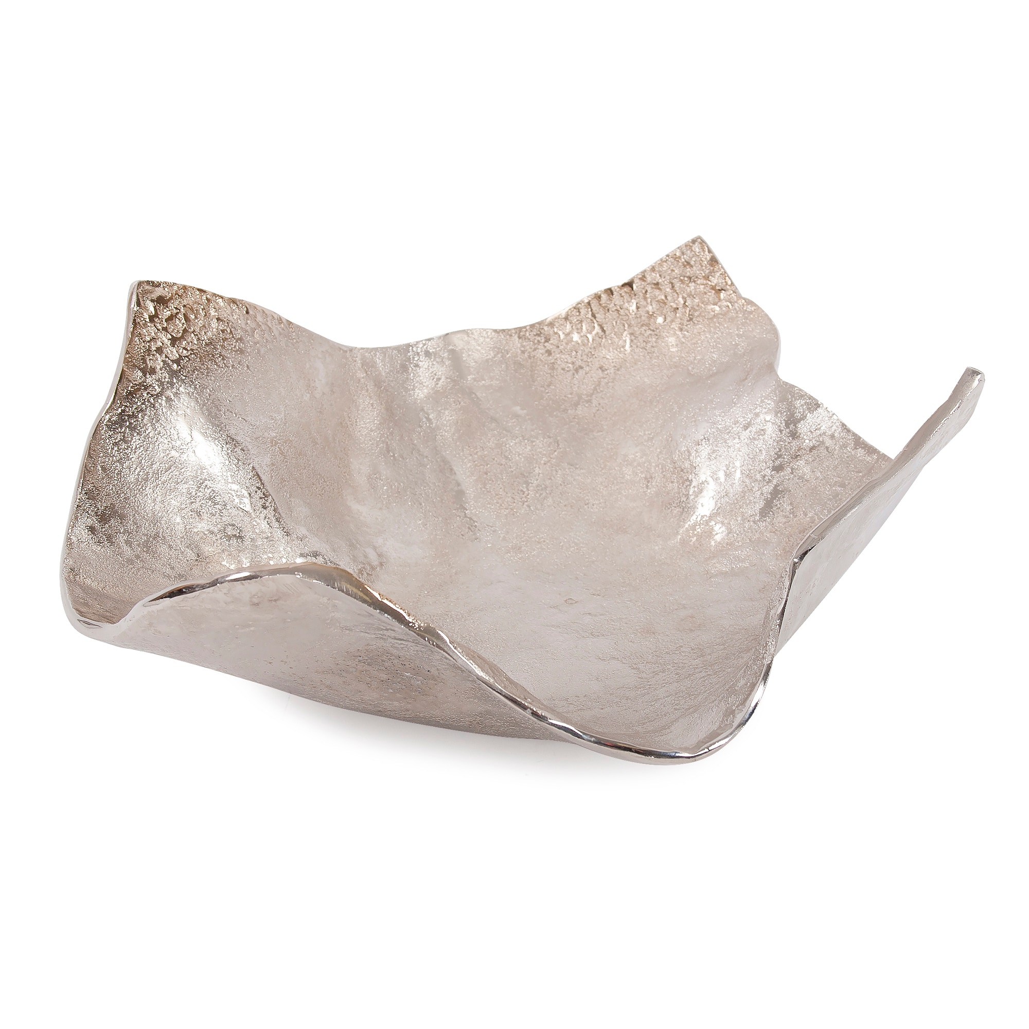 Howard Elliott Aluminum Champagne Silver Hammered Large Bowl 51003