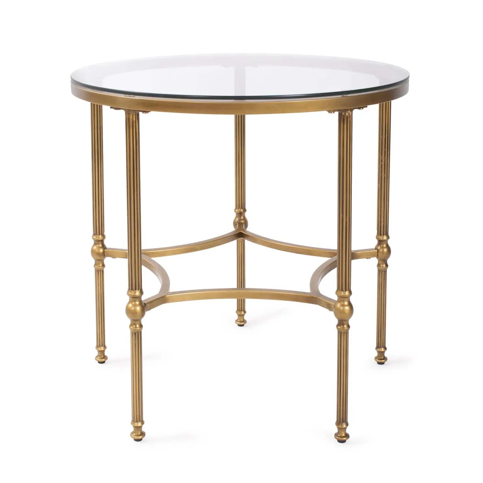 Howard Elliott Bonnifait Antique Gold Round Side Table 170070